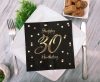 Happy Birthday B&C Black-Gold Happy Birthday 30 Napkin 20 pcs 33x33 cm