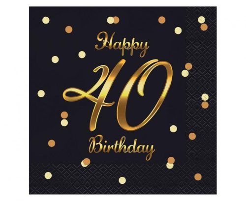 Happy Birthday B&C Gold Happy Birthday 40 Napkins 20 pcs 33x33 cm