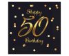 Happy Birthday B&C Gold Happy Birthday 50 Napkin 20 pcs 33x33 cm