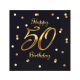 Happy Birthday B&C Gold Happy Birthday 50 Napkin 20 pcs 33x33 cm