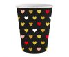 Love XOXO Black paper cup pack of 6, 250 ml