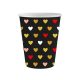 Love XOXO Black paper cup pack of 6, 250 ml