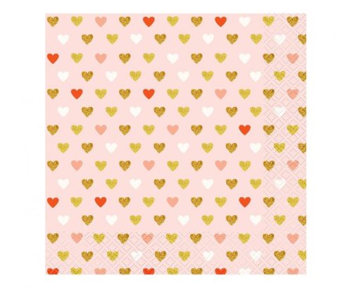 Love XOXO Pink napkin 20 pcs 33x33 cm