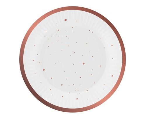 Colour Rose Gold Celebrate Pink Paper Plate 6 pcs 18 cm