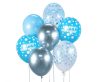 Colour Happy Birthday Silver-Blue, Silver-Blue balloon set of 7 pcs 30cm (12 inch)