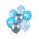 Colour Happy Birthday Silver-Blue, Silver-Blue balloon set of 7 pcs 30cm (12 inch)