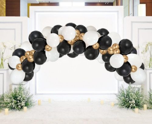 Colour White-Gold-Black balloon, balloon garland set 70 pcs