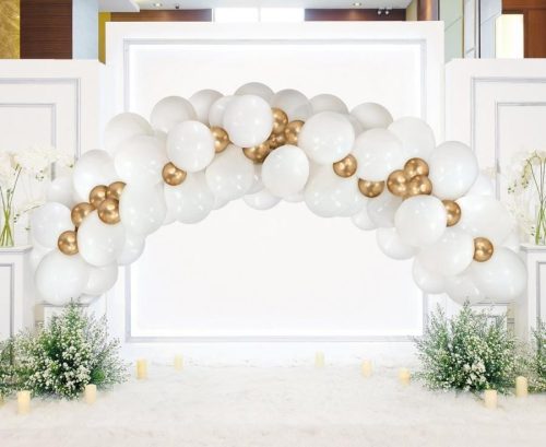 Colour White-Gold White Balloon, Balloon Garland 70pcs Set