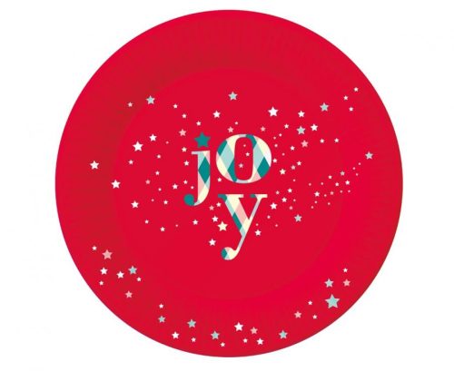 Christmas Red Joy i paper plate 6 pcs 18 cm