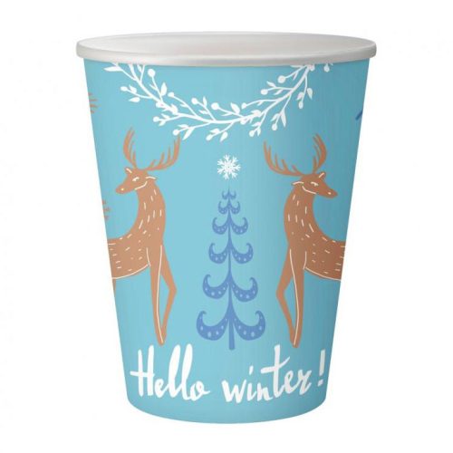 Christmas Hello Winter paper cup 6 pcs 250 ml