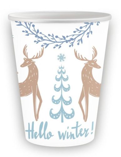 Christmas Hello Winter i paper cup 6 pcs 250 ml