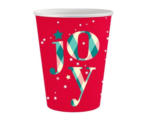 Christmas Red Joy i paper cup 6 pcs 250 ml