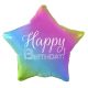 Happy Birthday Rainbow  Rainbow Happy Birthday star foil balloon 44 cm