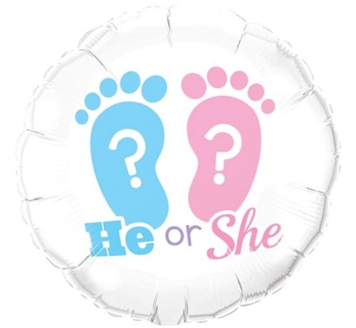 Baby He or She Boy or Girl foil balloon 46 cm