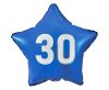 Happy Birthday Blue Blue Happy Birthday 30 Star Foil Balloon 44 cm