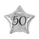 Happy Birthday Happy Birthday Silver, Silver Star 50 Foil Balloon 44 cm