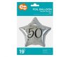 Happy Birthday Happy Birthday Silver, Silver Star 50 Foil Balloon 44 cm