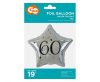 Happy Birthday Happy Birthday Silver, Silver Star 60 Foil Balloon 44 cm