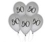 Happy Birthday Silver Silver Happy Birthday 50 Balloons, 5 pcs 12 inch (30cm)