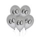 Happy Birthday Silver Silver Happy Birthday 60 Balloon, 5 pcs 30 cm (12 inch)