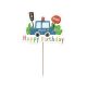 Police Beep Happy Birthday cake decoration 13 cm