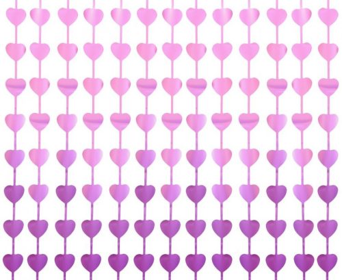 Colour B&C Mat Hearts Purple Heart Curtain 2 m