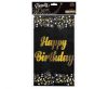 Happy Birthday B&C Black Black Happy Birthday foil tablecloth 137x183 cm