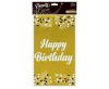 Happy Birthday B&C Gold Gold Happy Birthday Foil Table Cover 137x183 cm