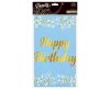 Happy Birthday B&C Light Blue Blue Happy Birthday foil tablecloth 137x183 cm