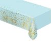 Happy Birthday B&C Gold Dots Blue Foil Tablecloth 137x183 cm