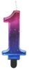 Number Night Sky Metallic Colorful candle number 1, birthday candle