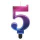 Number Night Sky Metallic Colorful number 5 candle, cake candle