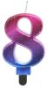 Number Night Sky Metallic Colorful number 8 candle, cake candle