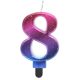 Number Night Sky Metallic Colorful number 8 candle, cake candle