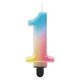 Number Pastel Ombre Colorful number 1 candle, cake candle