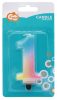 Number Pastel Ombre Colorful number 1 candle, cake candle