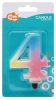 Number Pastel Ombre Colorful number 4 candle, cake candle