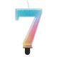 Number Pastel Ombre Colorful number 7 candle, cake candle