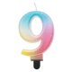 Number Pastel Ombre Colorful number 9 candle, birthday candle