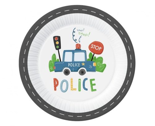 Police Beep paper plate 6 pcs 23 cm