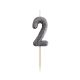 Number Glitter Black, Black Number Candle, Birthday Candle 2