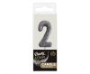 Number Glitter Black, Black Number Candle, Birthday Candle 2