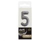 Number Glitter Black, Black numeral candle, cake candle number 5