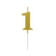 Number Gold Metallic, Gold number candle, cake candle number 1