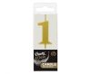 Number Gold Metallic, Gold number candle, cake candle number 1