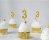 Number Gold Metallic, Gold number candle, cake candle No. 3