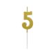 Number Gold Metallic, Gold number candle, birthday cake candle number 5