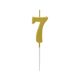 Number Gold Metallic, Gold Number Candle, Birthday Candle No. 7