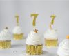 Number Gold Metallic, Gold Number Candle, Birthday Candle No. 7