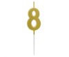 Number Gold Metallic, number candle, cake candle 8